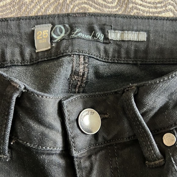Black, low rise, flare, Level 99 Jean, in a size 25 - Picture 2 of 5